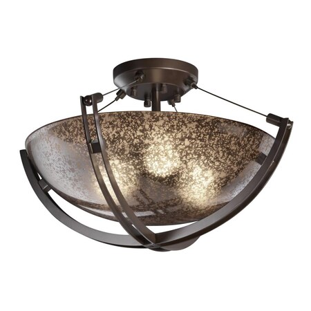Justice Design Group FSN-9711-35-MROR-MBLK 3 Light Fusion Bowl